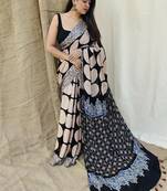Multicolor original japan devsena satin saree japan satin digital print blouse