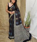 Multicolor original japan devsena satin saree japan satin digital print blouse
