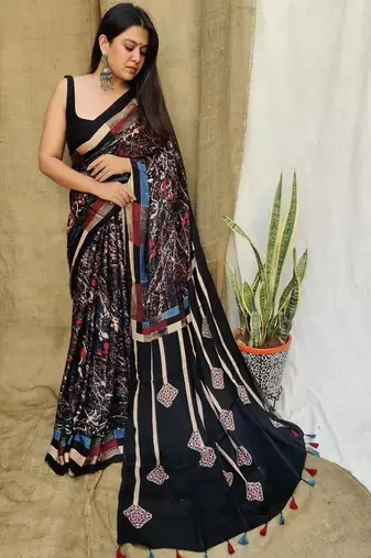 Multicolor original japan devsena satin saree japan satin digital print blouse