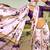 Off white original japan devsena satin saree japan satin digital print blouse
