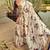 Off white original japan devsena satin saree japan satin digital print blouse