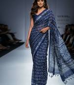 Blue original japan devsena satin saree japan satin digital print blouse