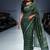 Dark green original japan devsena satin saree japan satin digital print blouse