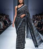 Black original japan devsena satin saree japan satin digital print blouse
