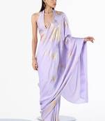 Light lavender original japan devsena satin saree japan satin digital print blouse
