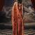 Dark orange original japan devsena satin saree japan satin digital print blouse