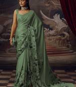 Olive original japan devsena satin saree japan satin digital print blouse