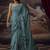 Aqua blue original japan devsena satin saree japan satin digital print blouse