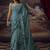 Aqua blue original japan devsena satin saree japan satin digital print blouse