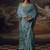 Aqua blue original japan devsena satin saree japan satin digital print blouse
