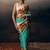 Aqua blue original japan devsena satin saree japan satin digital print blouse