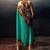 Aqua blue original japan devsena satin saree japan satin digital print blouse