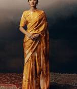 Orange original japan devsena satin saree japan satin digital print blouse