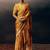 Orange original japan devsena satin saree japan satin digital print blouse