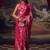 Pink original japan devsena satin saree japan satin digital print blouse