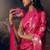 Pink original japan devsena satin saree japan satin digital print blouse