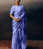 Light blue original japan devsena satin saree japan satin digital print blouse