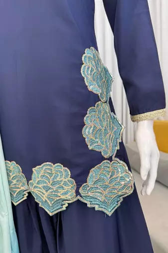 Elegant crepe 3-piece kurta set with farshi salwar & chinon silk dupatta festive wear for women
