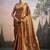 Orange silk blend silk blend party wear saree