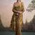 Gold silk blend silk blend party wear saree