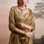 Gold silk blend silk blend party wear saree