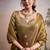 Gold silk blend silk blend party wear saree
