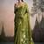 Olive silk blend silk blend party wear saree