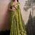 Olive silk blend silk blend party wear saree