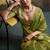 Olive silk blend silk blend party wear saree