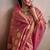 Peach silk blend silk blend party wear saree
