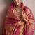 Peach silk blend silk blend party wear saree