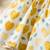 White & yellow heart print cotton puff sleeve fit & flare dress for girls