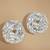 Silver disco luxe studs