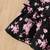 Black floral print rayon smocked fit & flare midi dress for girls
