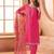 Pink embroidered siffon semi-stitched pakistani salwar suit