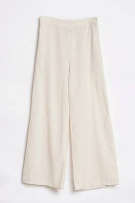 Styllow women ecru natural high-rise trousers with 2 deep pockets 5