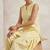 Yellow slub cotton kurta with loose fit farshi salwar