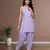 Lavender slub cotton kurta with loose fit farshi salwar