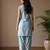 Sky slub cotton kurta with loose fit farshi salwar