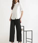 Styllow women black high-rise trousers with 2 deep pockets