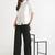 Styllow women black high-rise trousers with 2 deep pockets