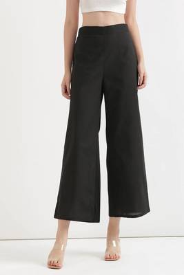 Styllow women black high-rise trousers with 2 deep pockets 2