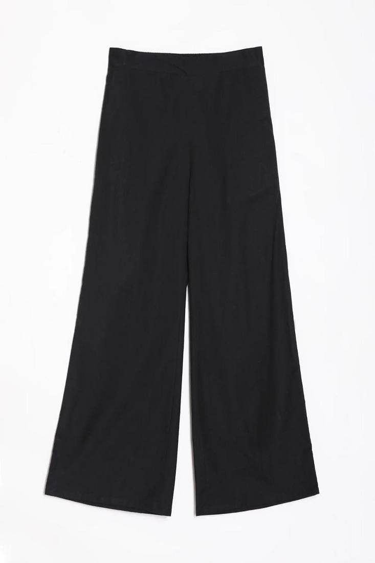 Styllow women black high-rise trousers with 2 deep pockets