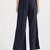 Styllow women navy blue high-rise trousers with 2 deep pockets