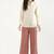 Styllow women rose taupe high-rise trousers with 2 deep pockets