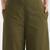 Styllow women olive green high-rise trousers with 2 deep pockets