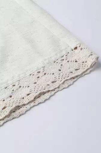 Womens cotton flax solid straight palazzo (off-white)