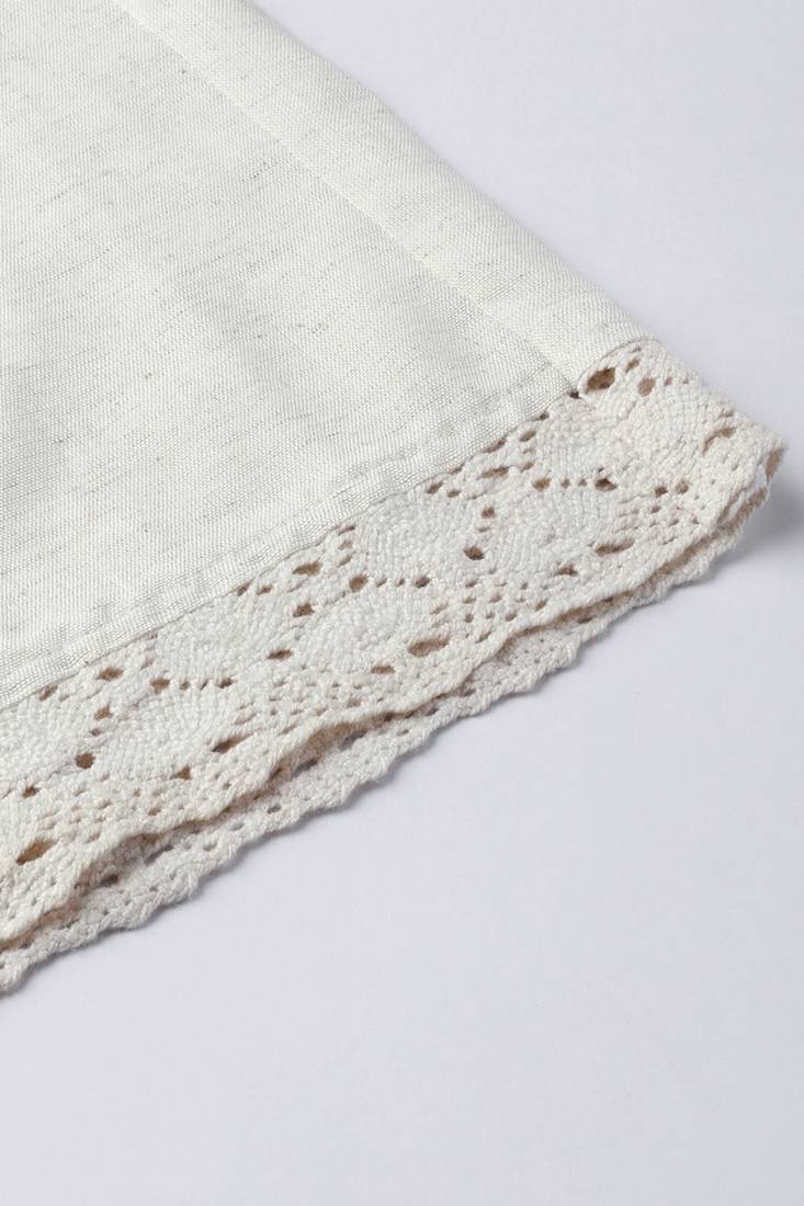 Womens cotton flax solid straight palazzo (off-white)