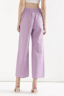 Styllow women lilac high-rise trousers with 2 deep pockets 3