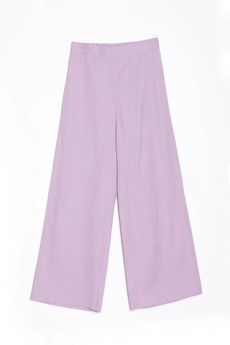 Styllow women lilac high-rise trousers with 2 deep pockets